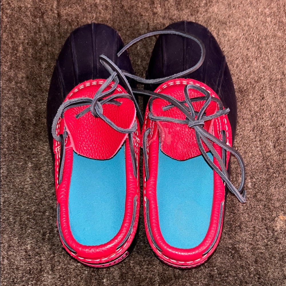 L. L. Bean Red and Navy Duck Shoes